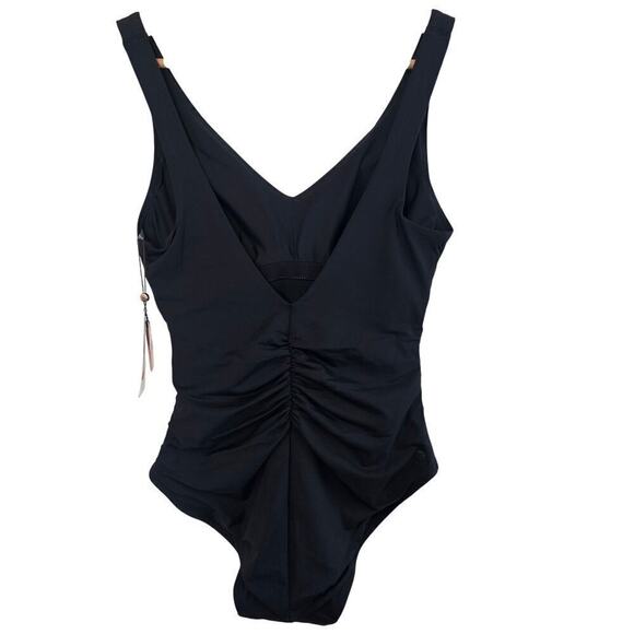 Calia by Carrie Underwood Ruched One Piece Swimsuit Womens Size 4 Black Neutral - Picture 2 of 12